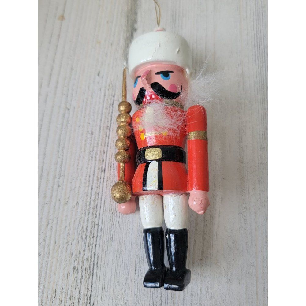 Vintage British red soldier Nutcracker ornament Xmas decor